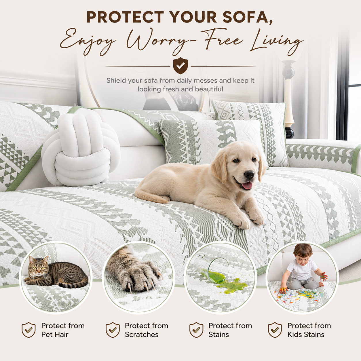Elegant Non Slip Ice Silk Cooling Couch Sofa Mat Cover