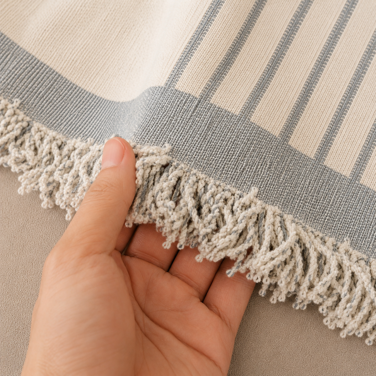 Modern Abstract Jacquard Chenille Tassels Sofa Couch Cover