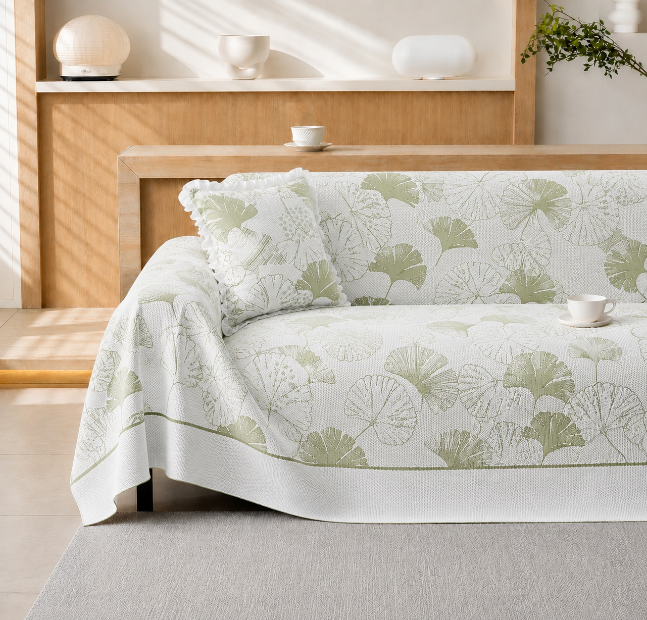 Non-Slip Elegant Ice Silk Cooling Sofa Couch Cover