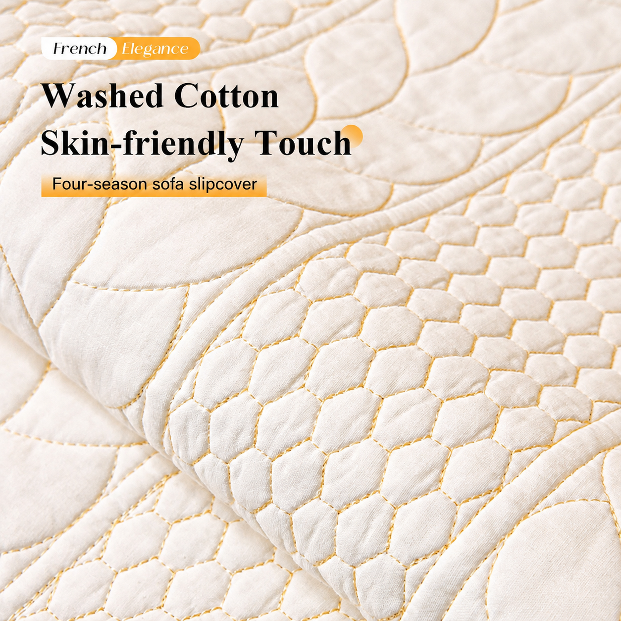 Non Slip Elegant Cotton Quilted Couch Cover