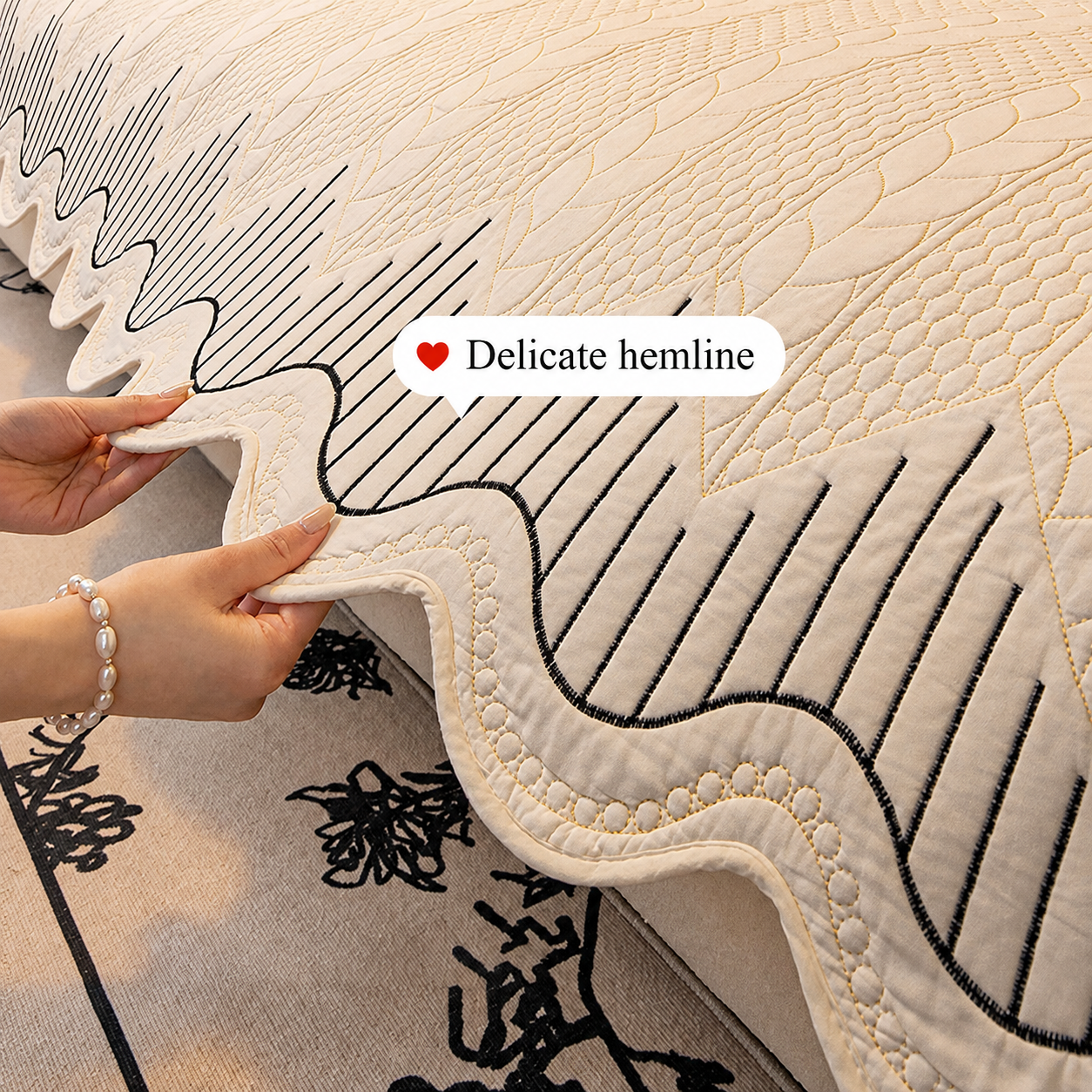 Non Slip Elegant Cotton Quilted Couch Cover