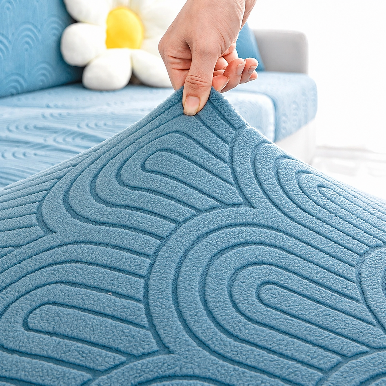 Anti Slip Geometric L Shaped Sectional Cushion Sofa Couch Cover