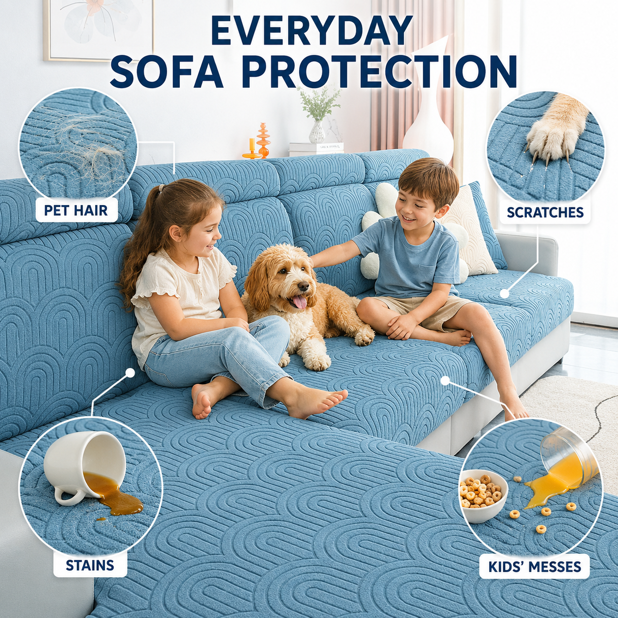 Anti Slip Geometric L Shaped Sectional Cushion Sofa Couch Cover