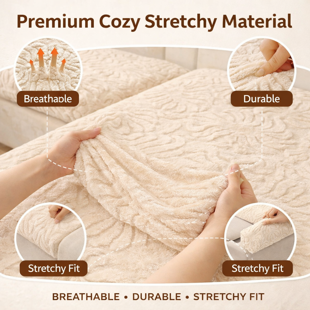 L Shaped Sectional Floral Plush Cushion Sofa Couch Cover