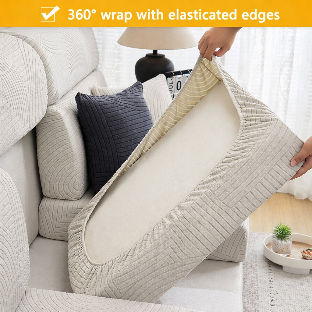 Velvet Anti-Slip L Shaped Sectional Cushion Sofa Couch Cover