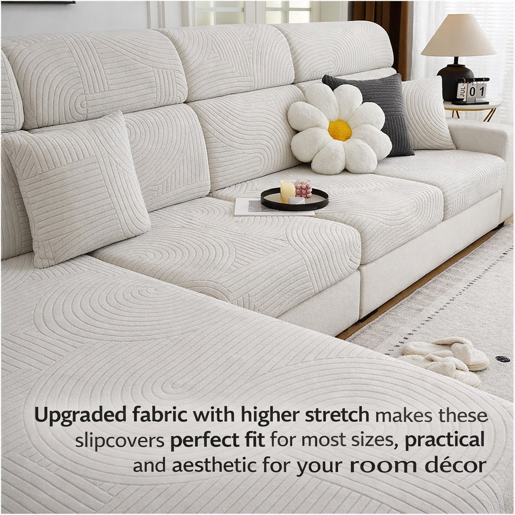 Velvet Anti-Slip L Shaped Sectional Cushion Sofa Couch Cover