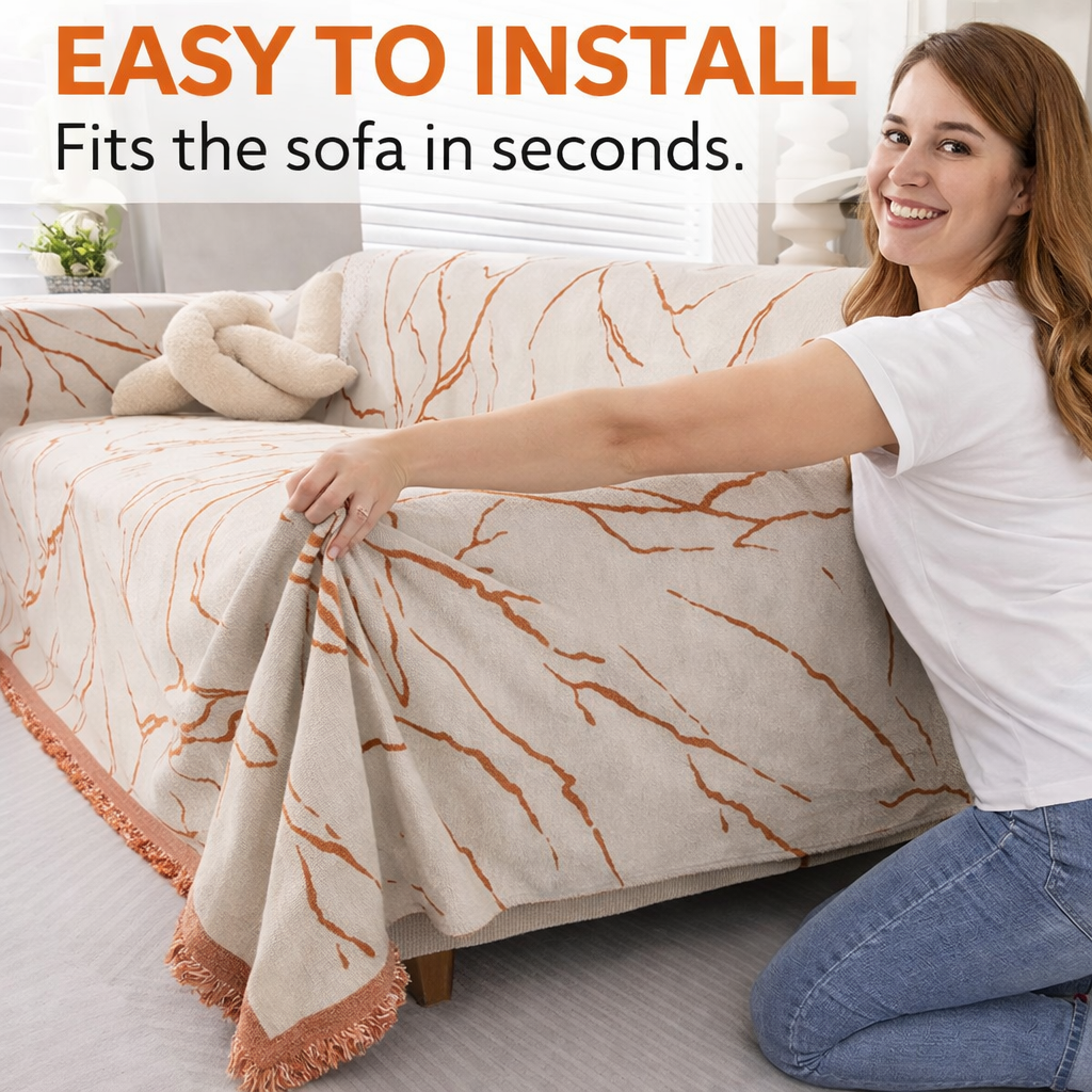 Anti-Slip Luxury Chenille Elegance Tassels Sofa Couch Cover