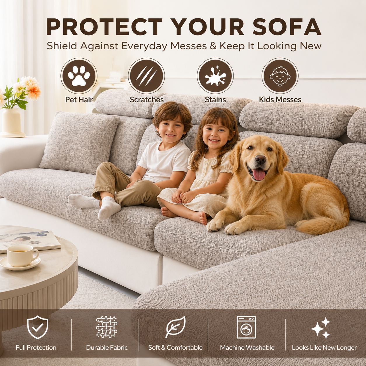 Anti Slip L Shaped Sectional Cushion Sofa Couch Cover