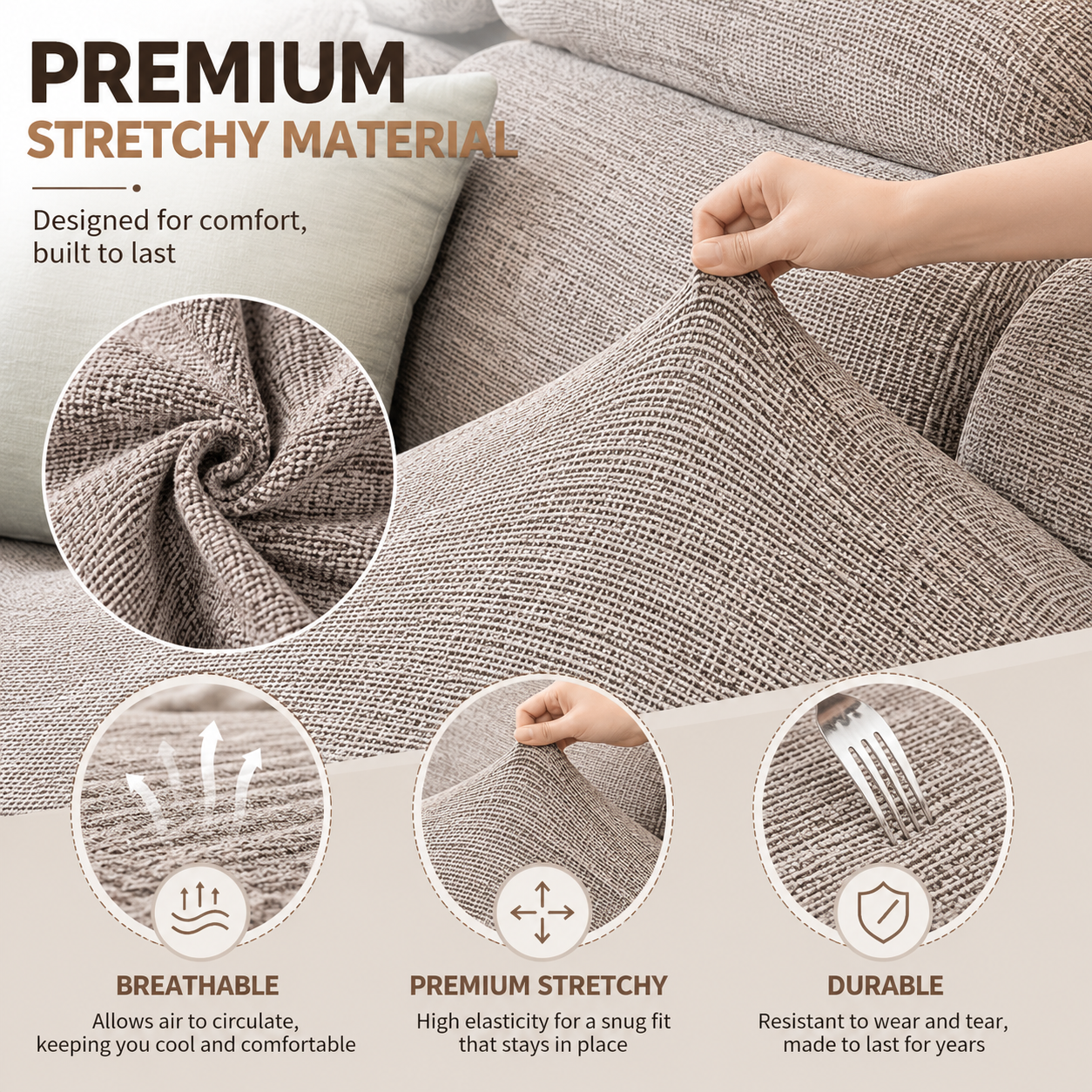 Anti Slip L Shaped Sectional Cushion Sofa Couch Cover