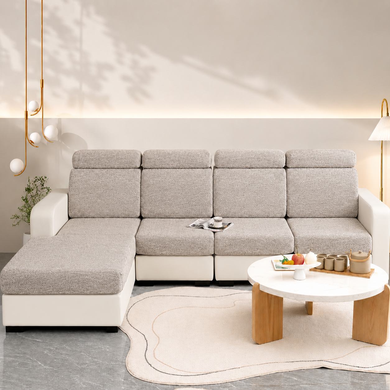 Anti Slip L Shaped Sectional Cushion Sofa Couch Cover