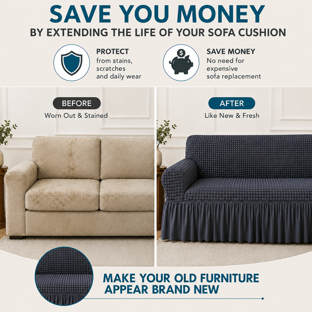 Skirt Slipcover Sofa Couch Cover