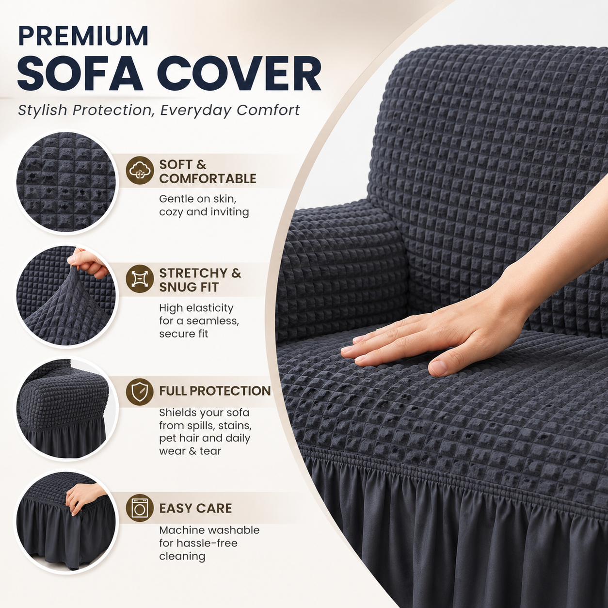 Skirt Slipcover Sofa Couch Cover