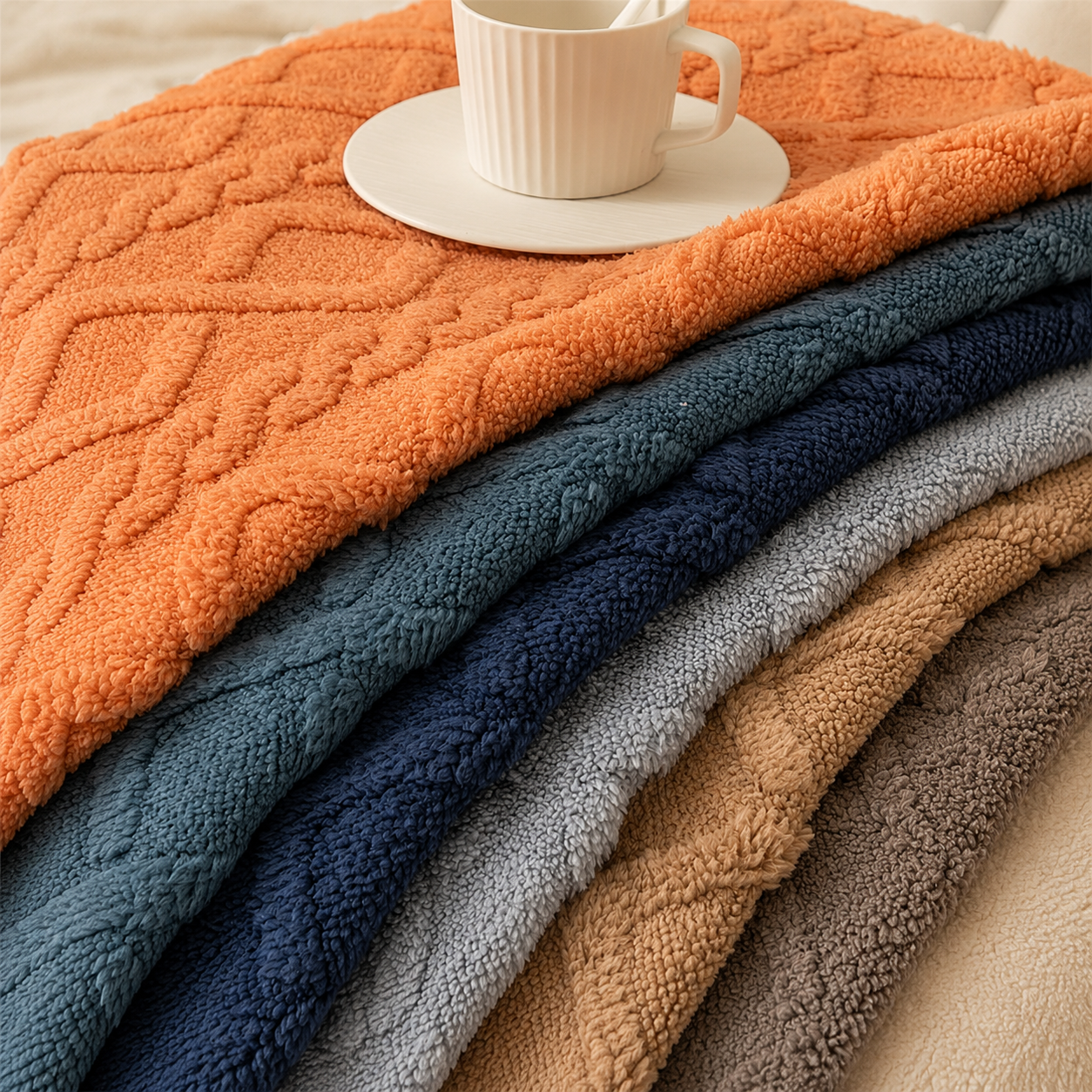 Non Slip Fluffy Geometric Jacquard Mat Couch Sofa Cover