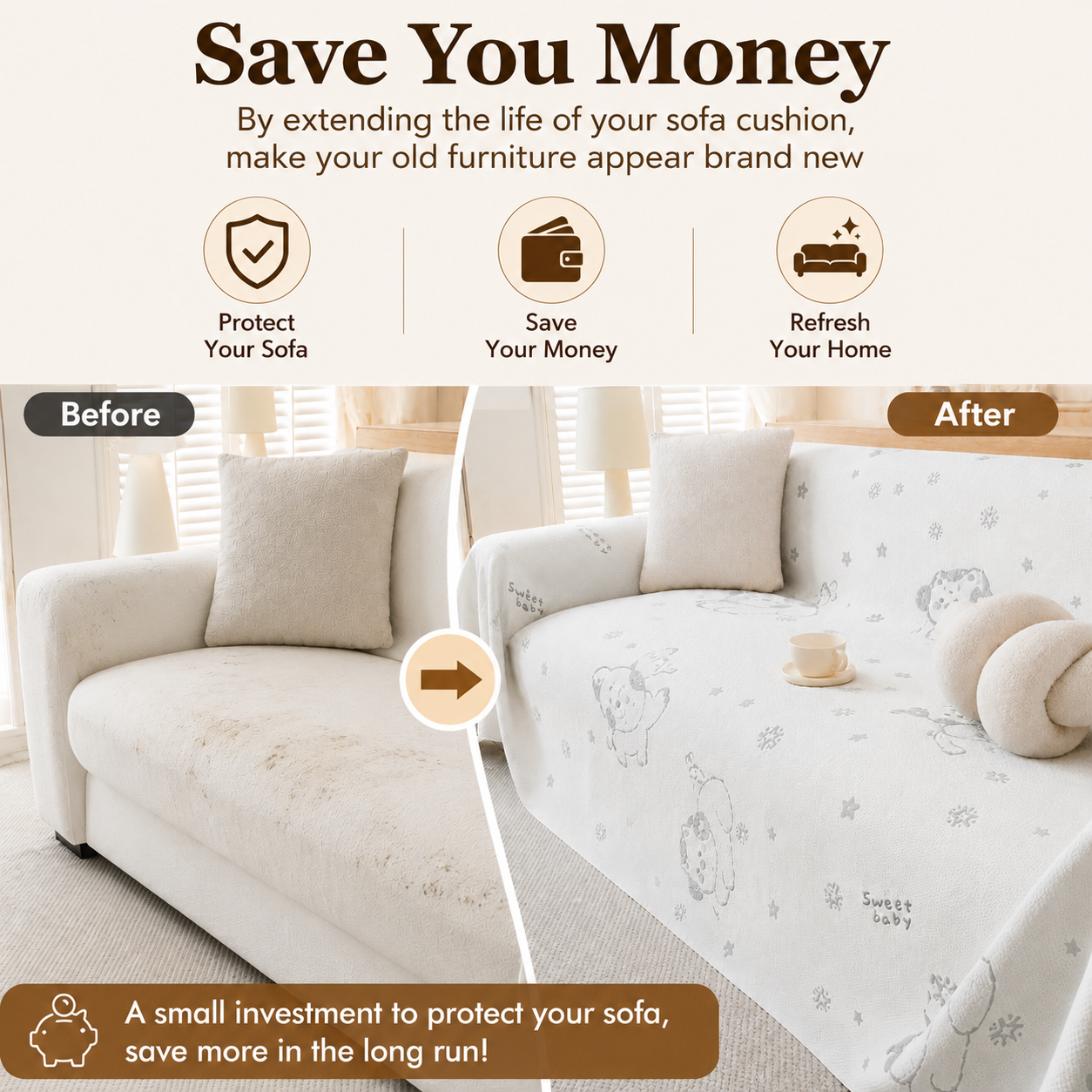 Non Slip Elegant Chenille Tassels Sofa Couch Cover