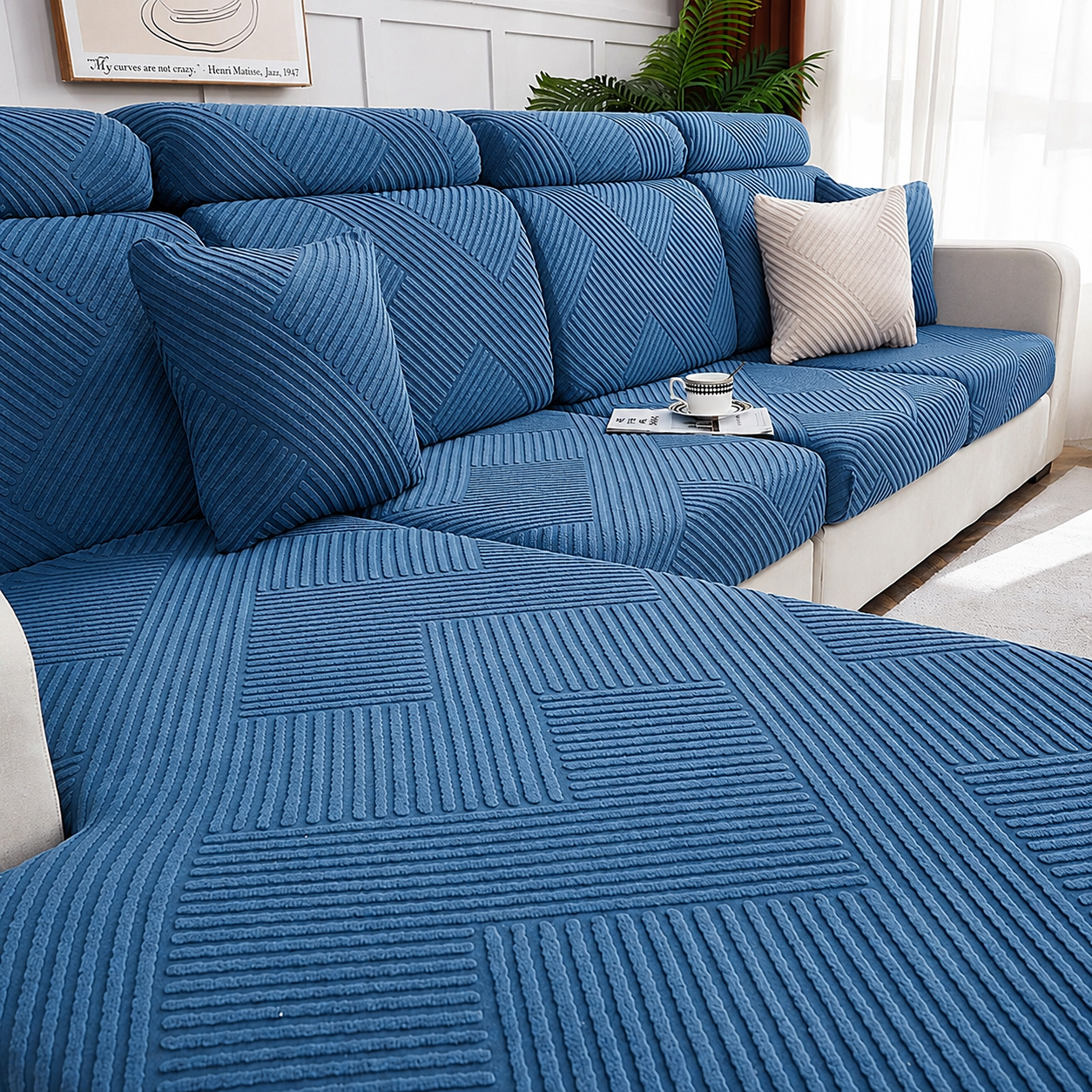 Anti Slip L Shaped Sectional Cushion Sofa Couch Cover