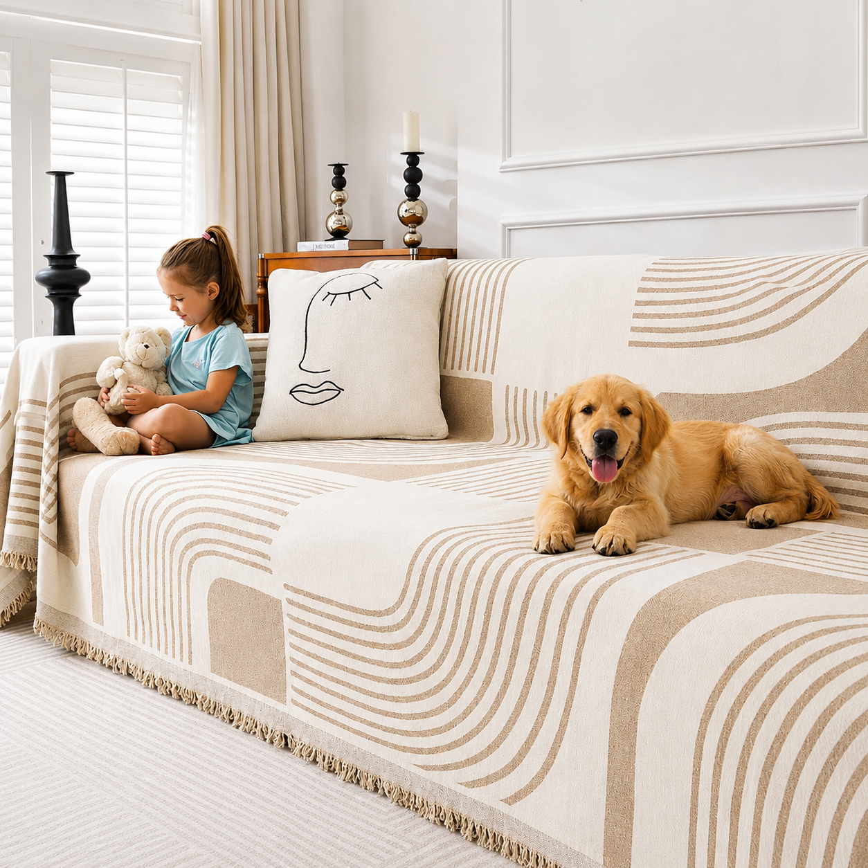 Elegant Chenille Bohemian Sofa Couch Cover