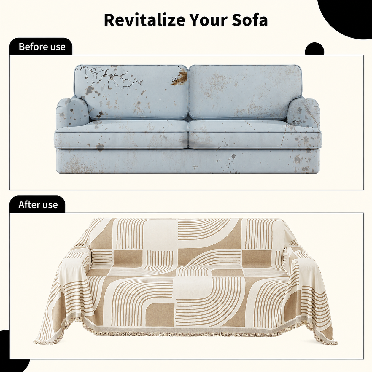 Elegant Chenille Bohemian Sofa Couch Cover