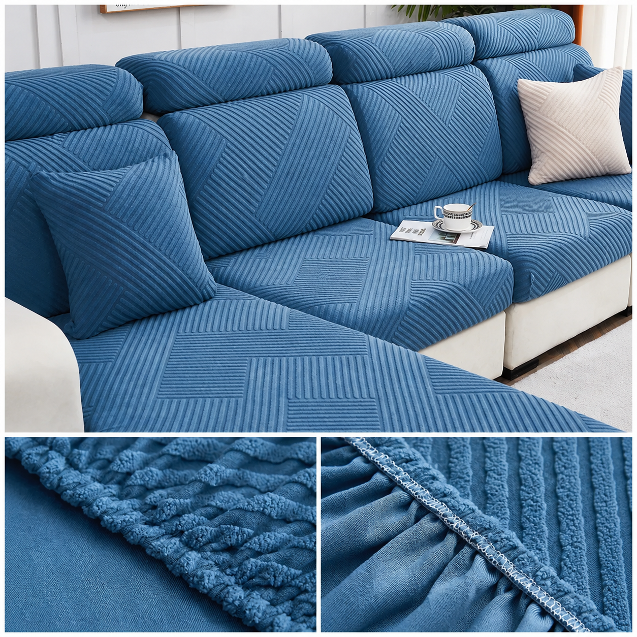 Anti Slip L Shaped Sectional Cushion Sofa Couch Cover
