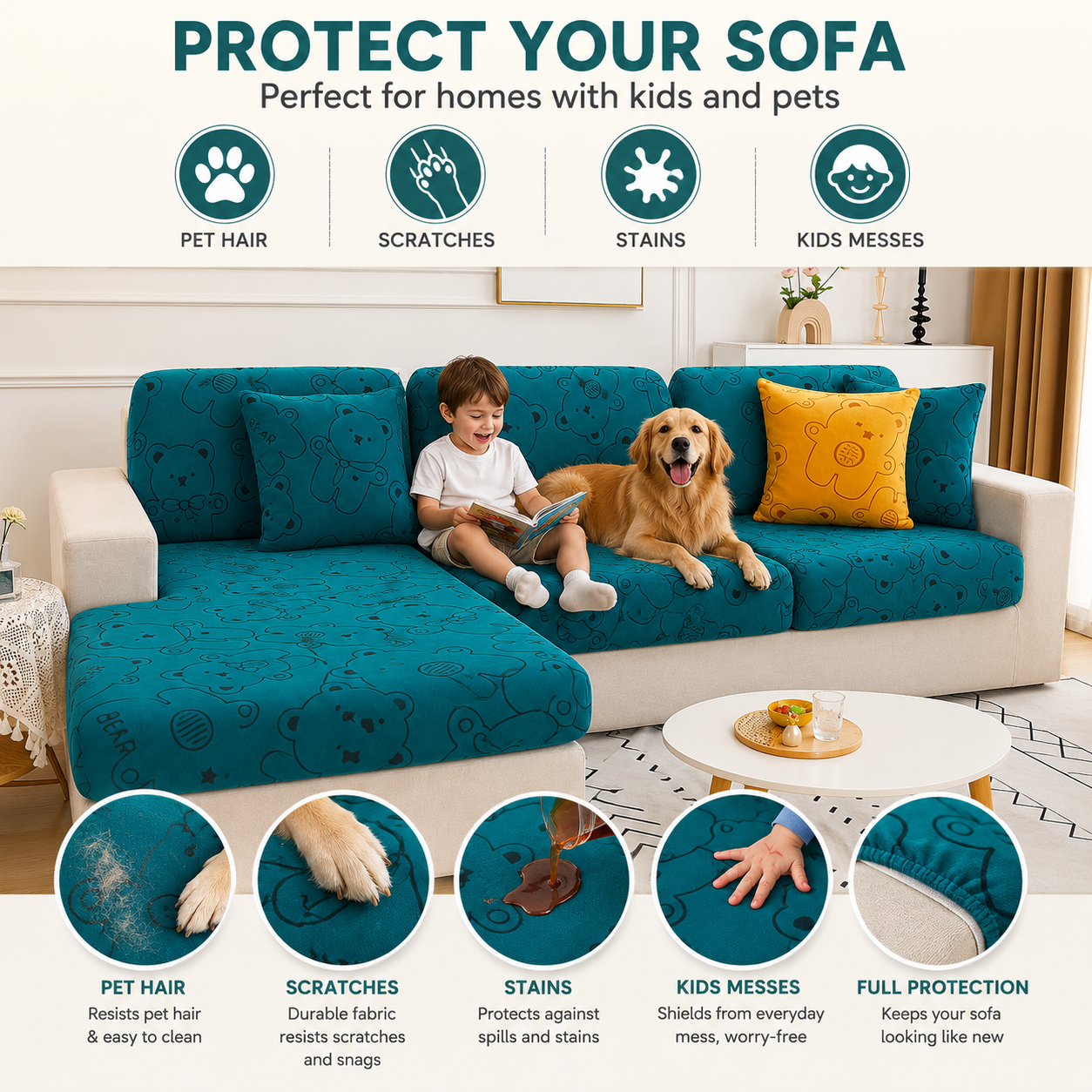 Anti Slip L Shaped Sectional Cushion Sofa Couch Cover