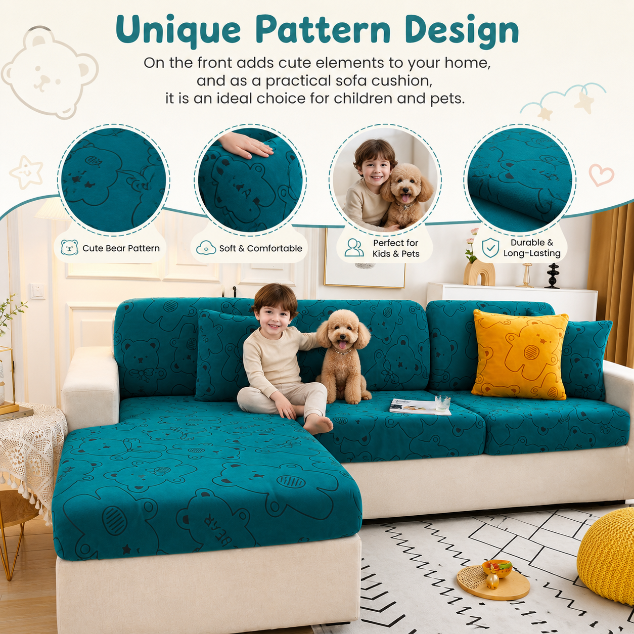 Anti Slip L Shaped Sectional Cushion Sofa Couch Cover
