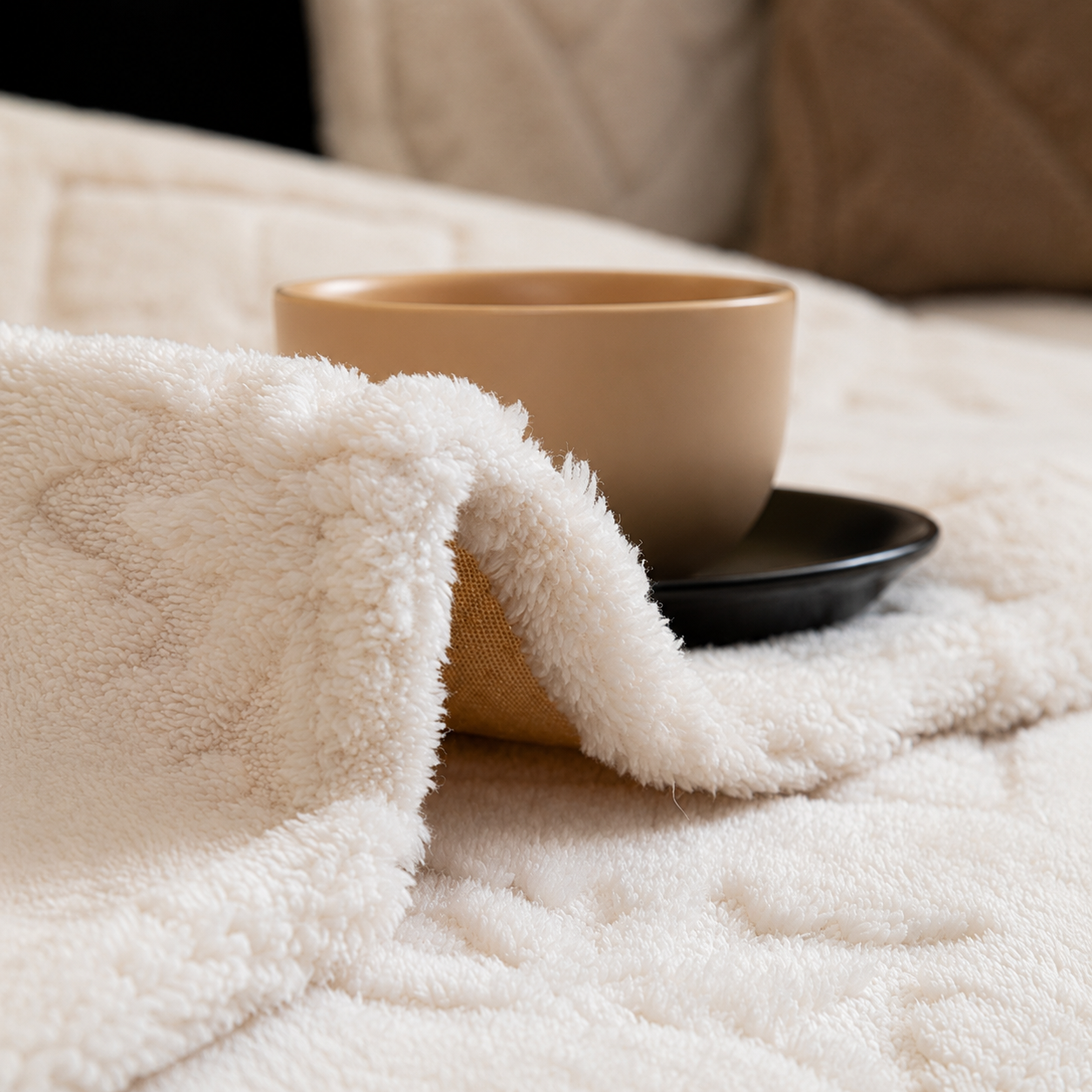 Non-Slip Jacquard Fleece Plush Sofa Couch Cover