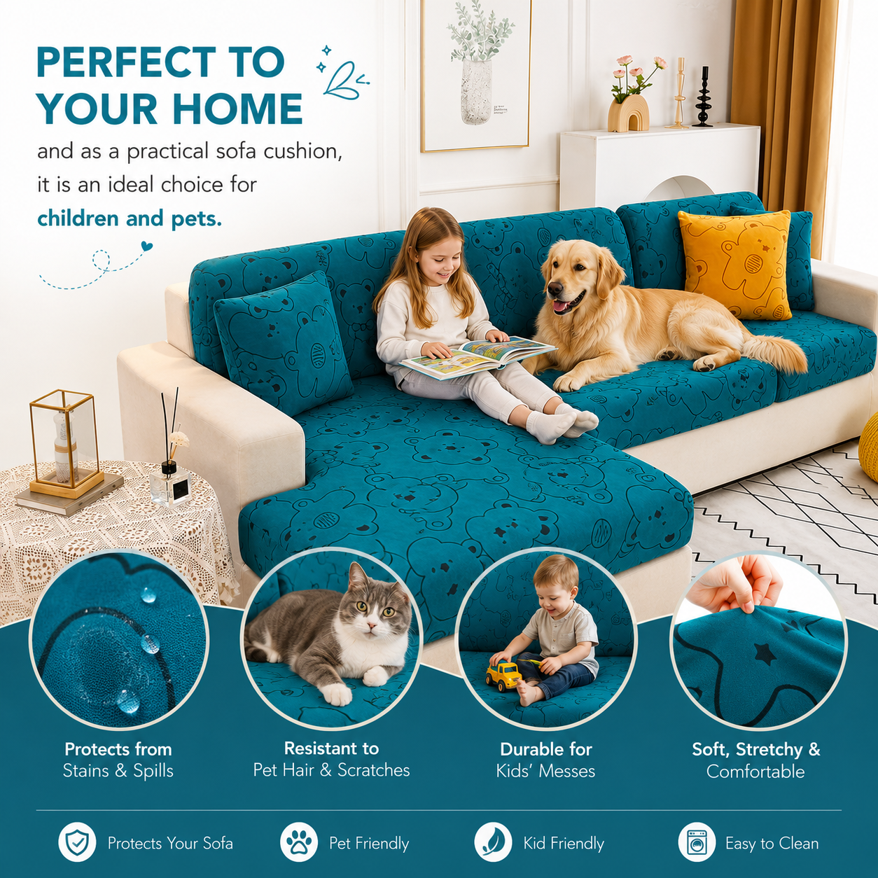 Anti Slip L Shaped Sectional Cushion Sofa Couch Cover