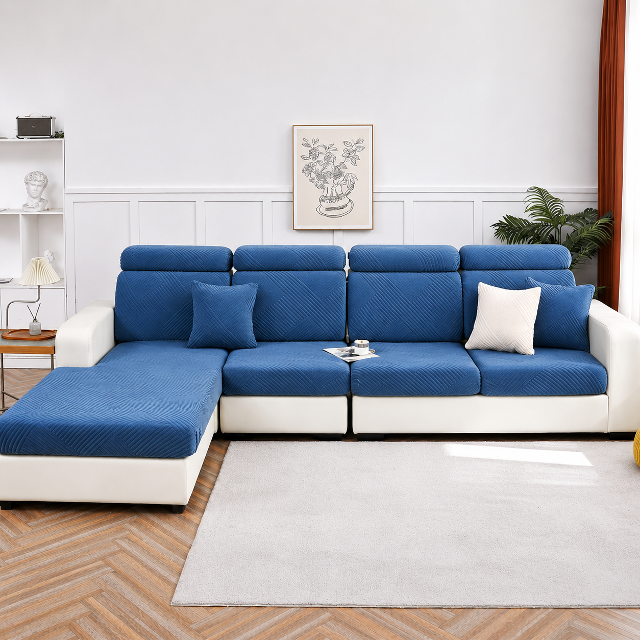 Anti Slip L Shaped Sectional Cushion Sofa Couch Cover