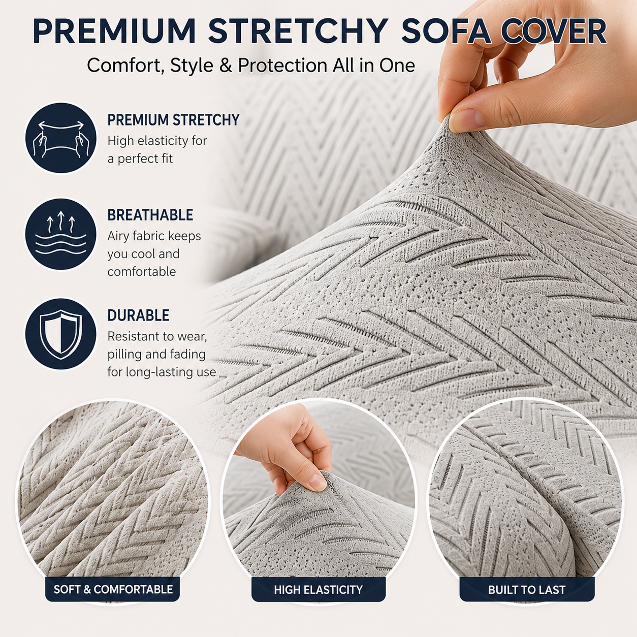 Anti Slip Jacquard L Shaped Sectional Cushion Sofa Couch Cover