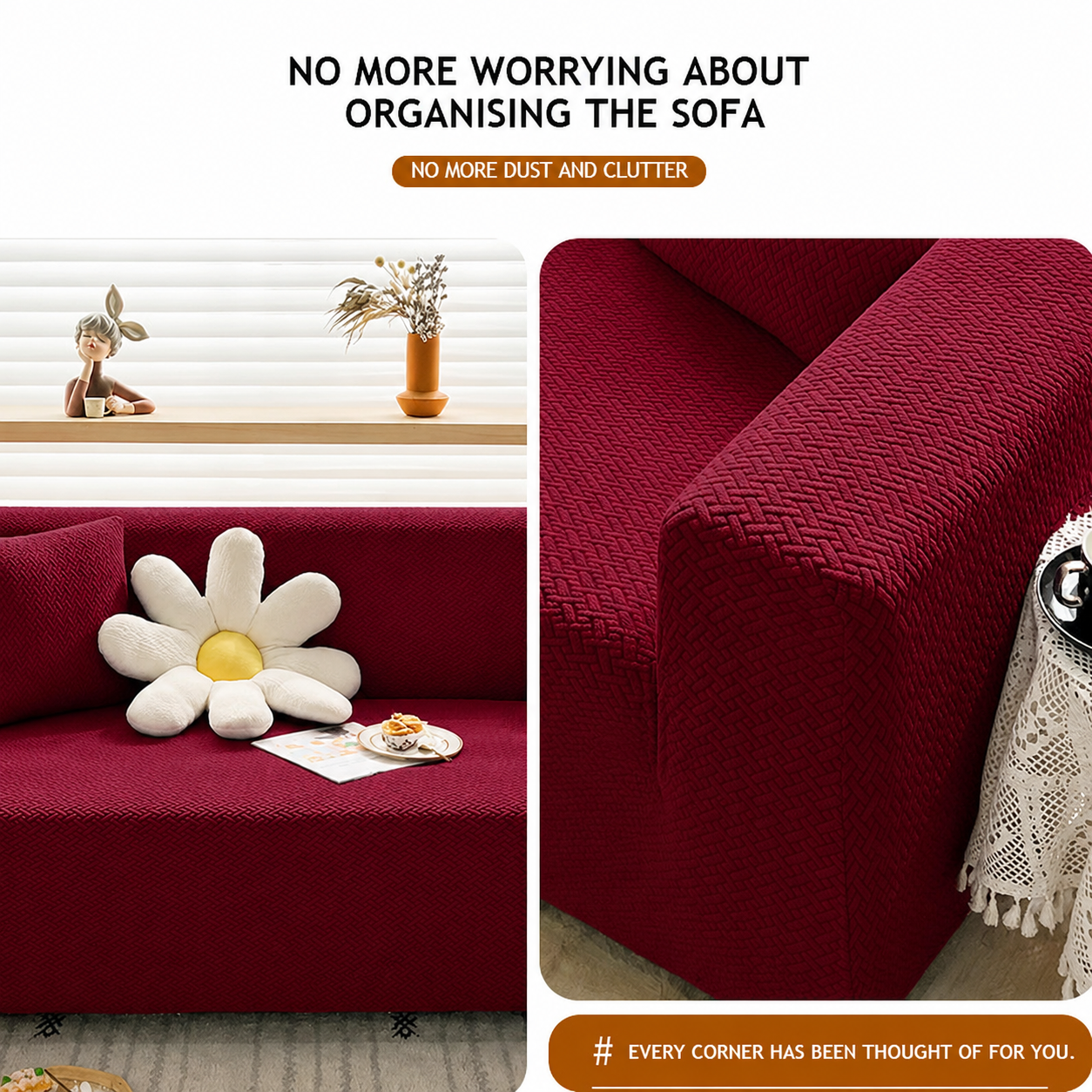 L Shape Jacquard Geometric Slipcover Couch Sofa Cover
