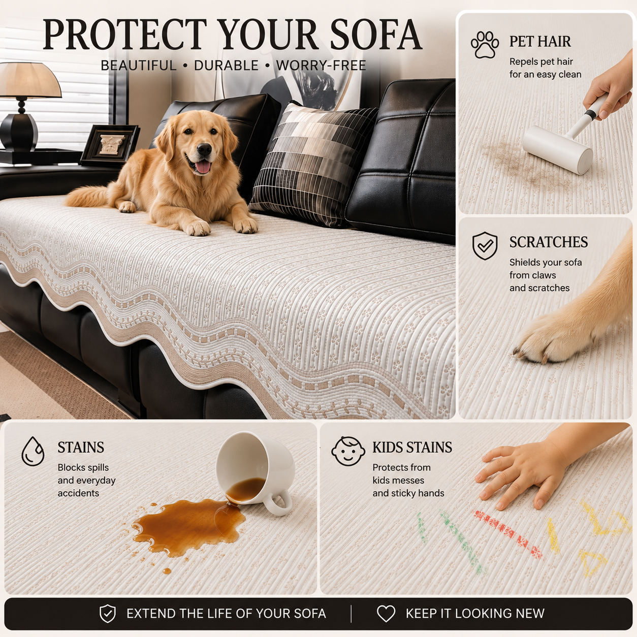 Elegant Ice Silk Cooling Dustproof Sofa Cover
