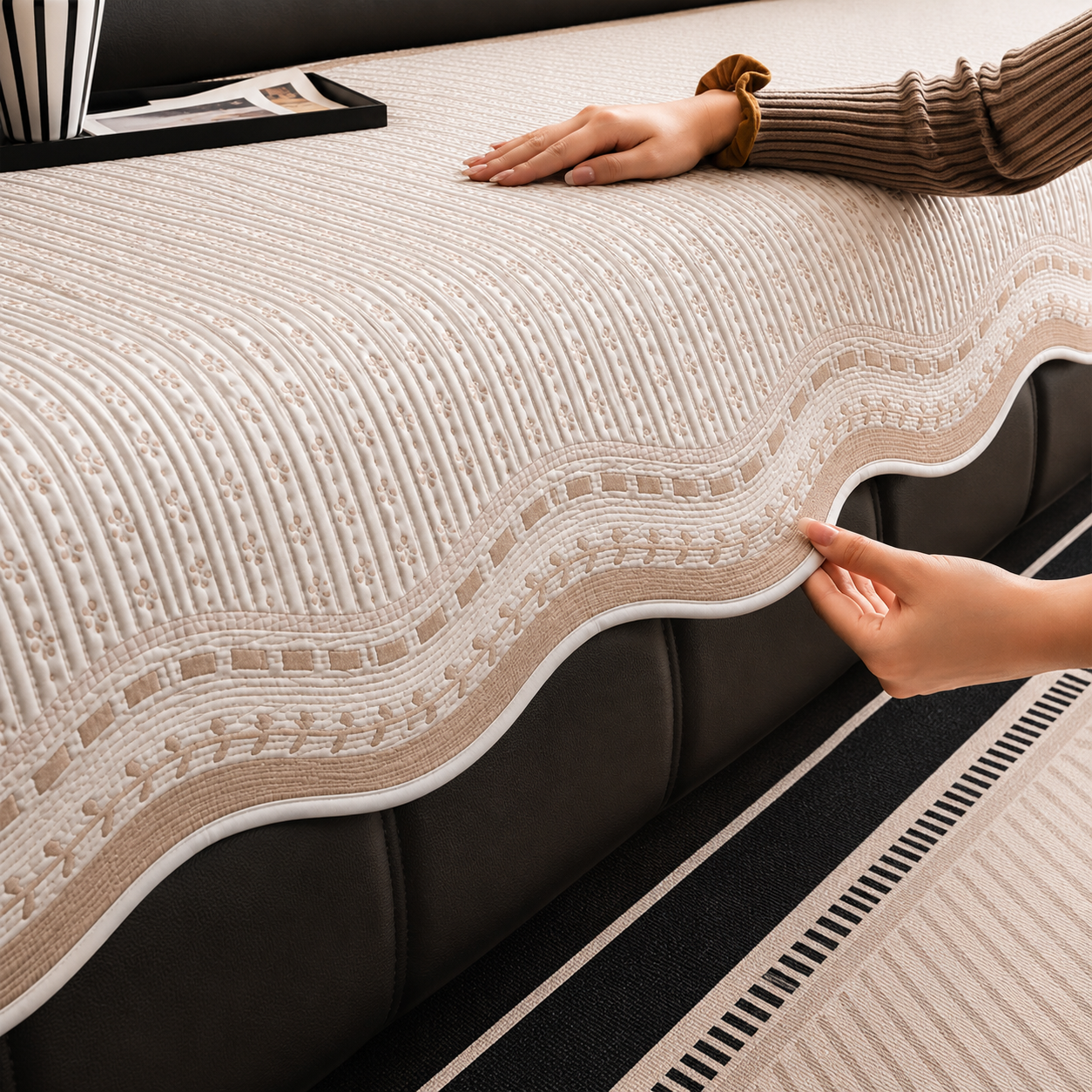Elegant Ice Silk Cooling Dustproof Sofa Cover