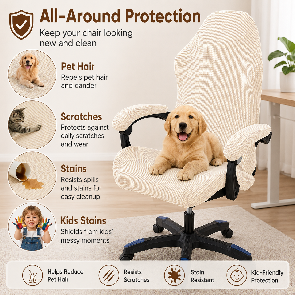 Anti Slip Jacquard Gaming Slipcover Chair Cover