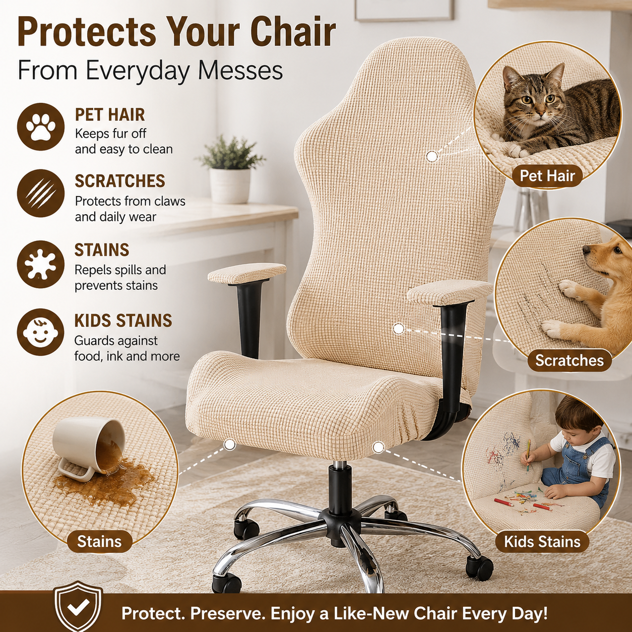 Anti Slip Jacquard Gaming Slipcover Chair Cover