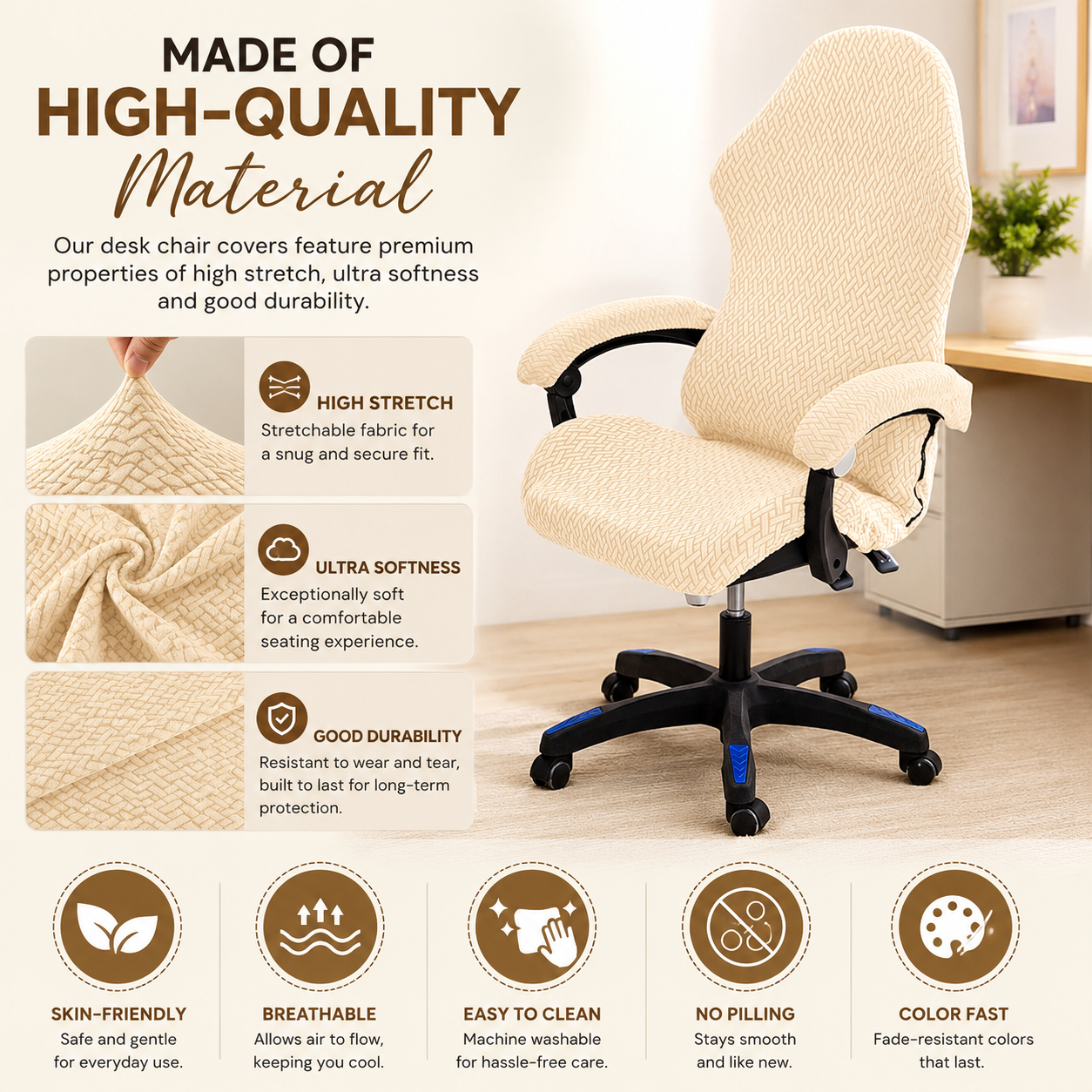 Anti Slip Slipcover Jacquard Gaming Chair Cover