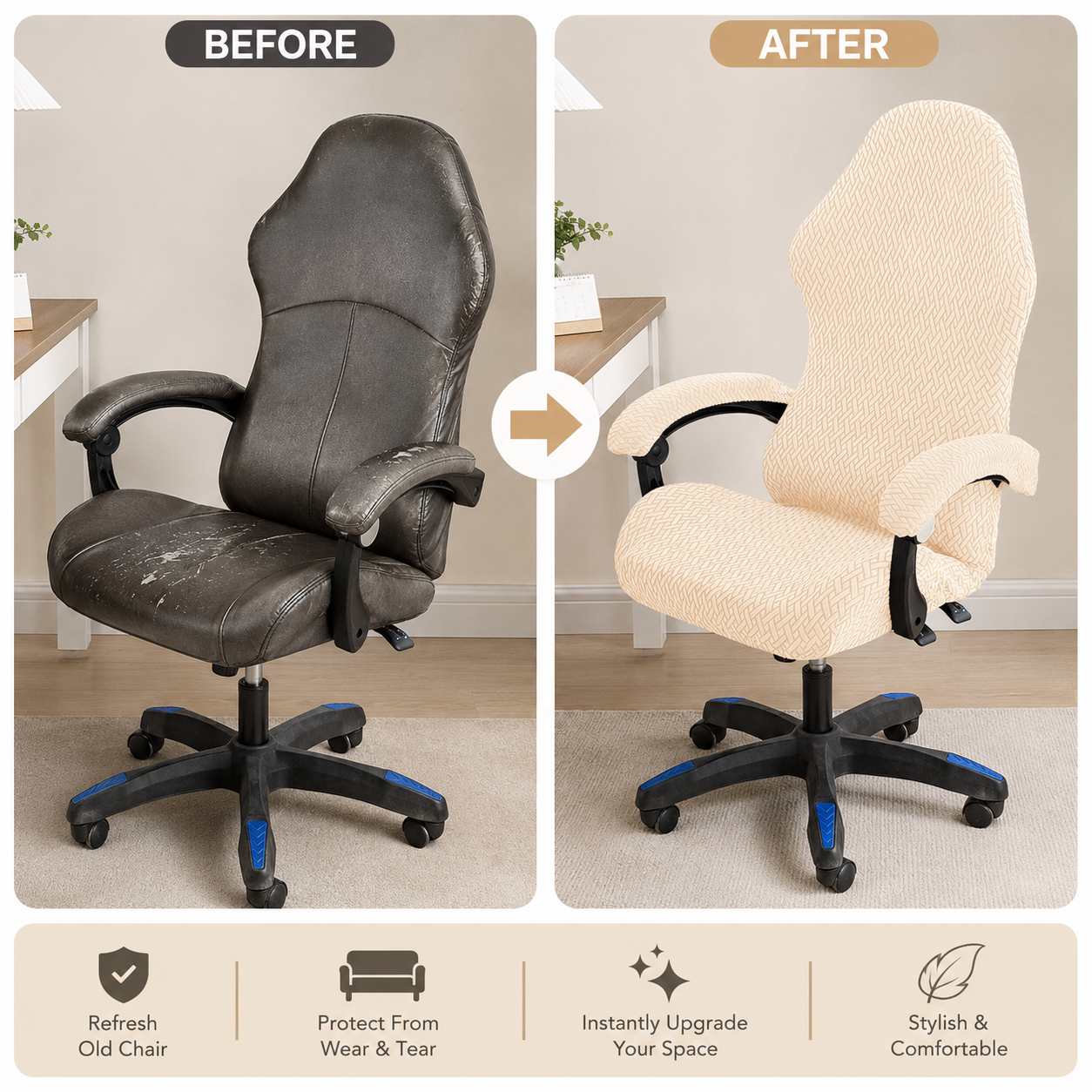 Anti Slip Slipcover Jacquard Gaming Chair Cover