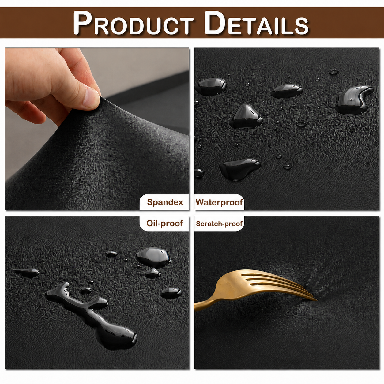 Anti Slip Oversize PU Stretch Slipcover Dinning Chair Cover