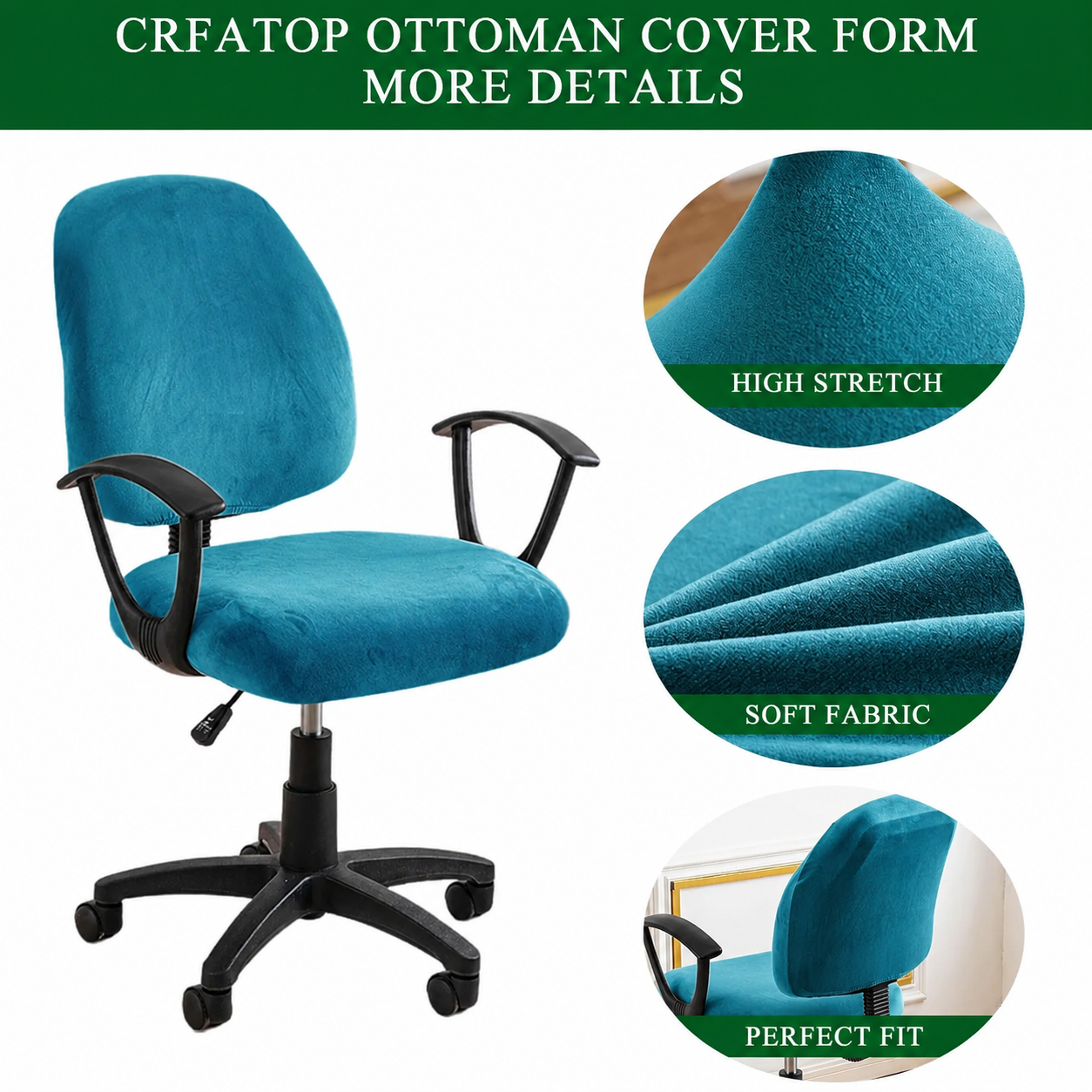 Velvet Stretch Slipcover Office Chair Cover