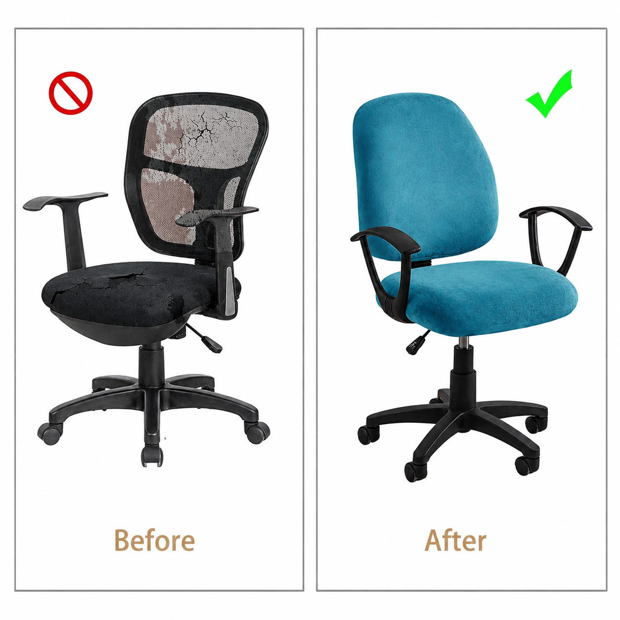 Velvet Stretch Slipcover Office Chair Cover