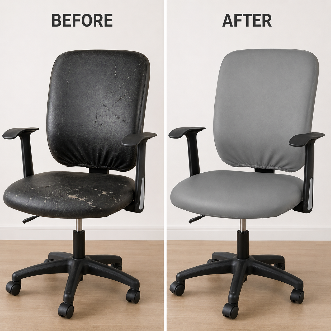 Stretch PU Leather Slipcover Office Chair Cover