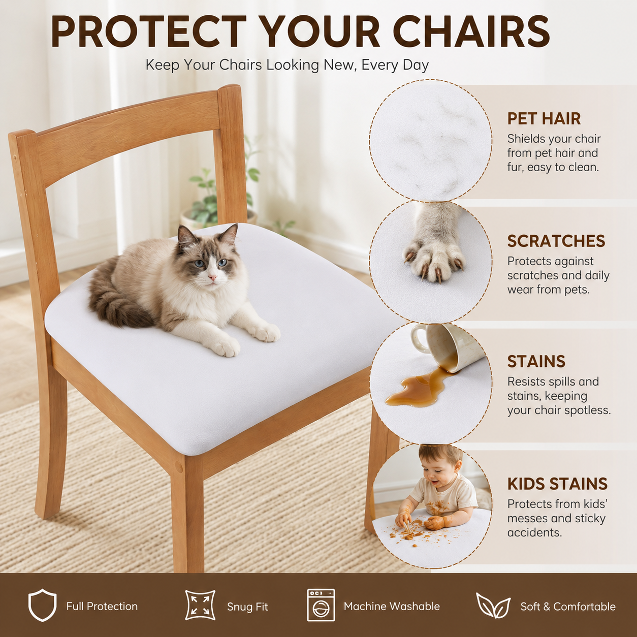 Stretchy Spandex Slipcover Dinning Chair Seat Cover