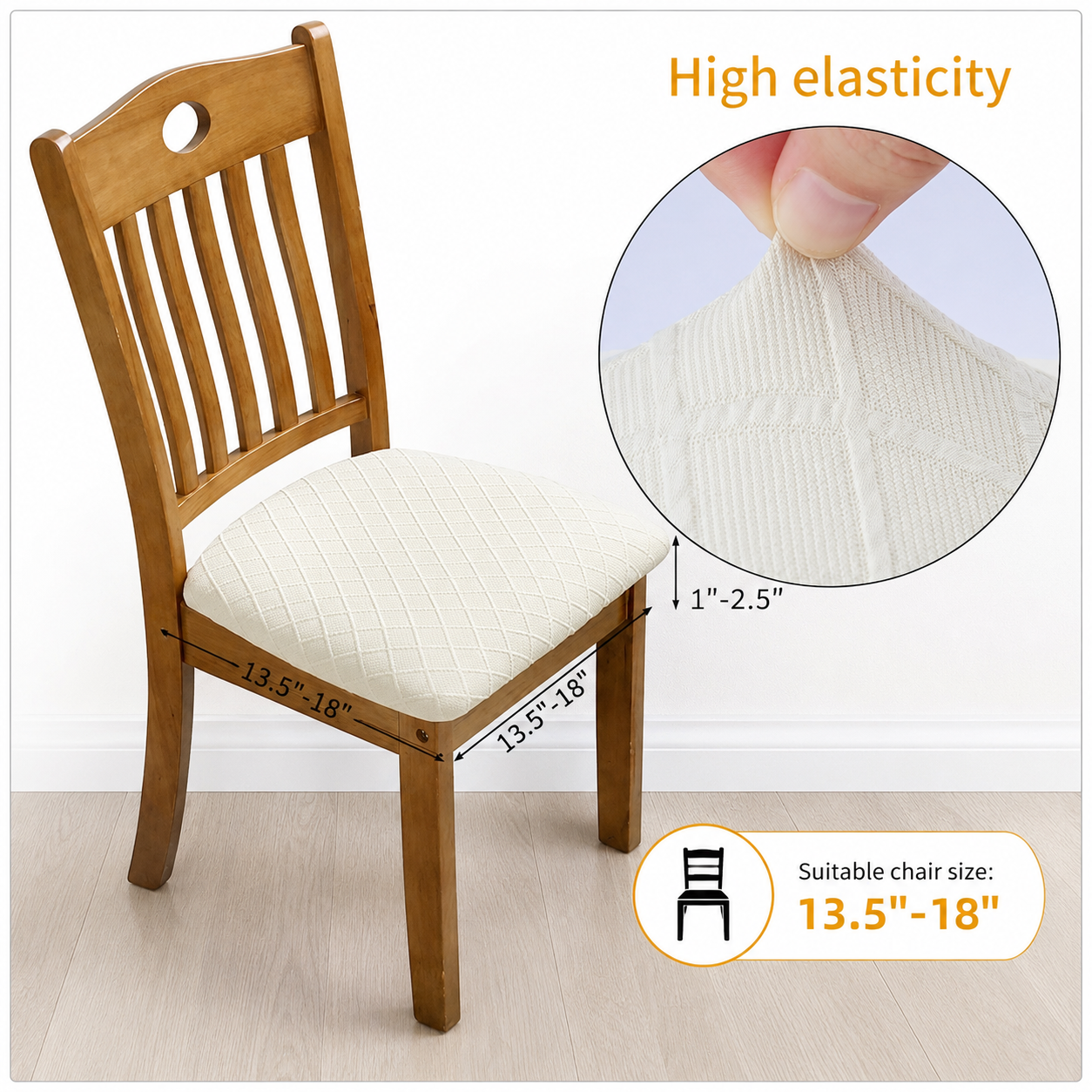 Geometric Jacquard Stretchy Slipcover Dinning Chair Seat Cover