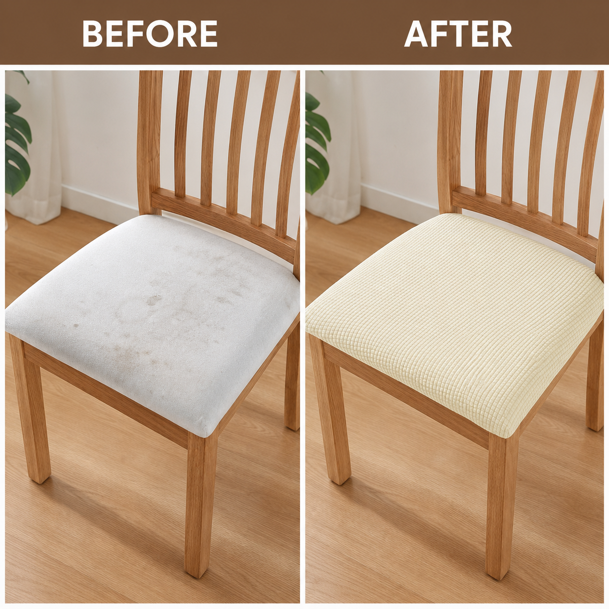 Jacquard Corduroy Stretchy Slipcover Dinning Chair Seat Cover