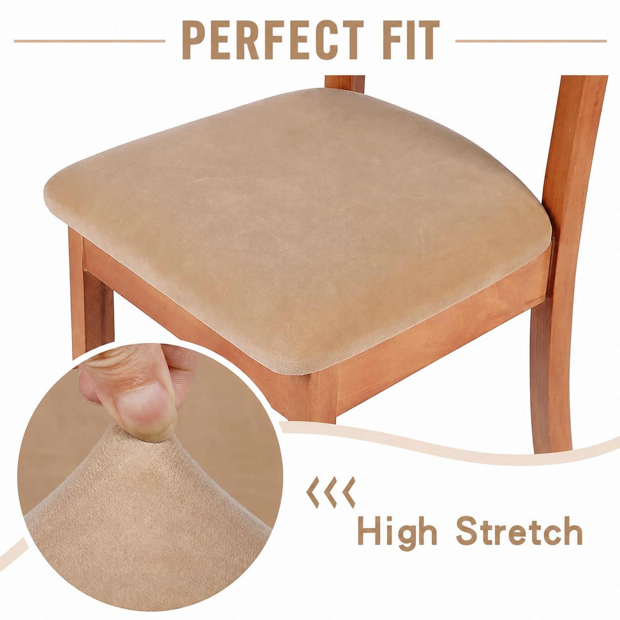 Velvet Stretchy Slipcover Dinning Chair Seat Cover