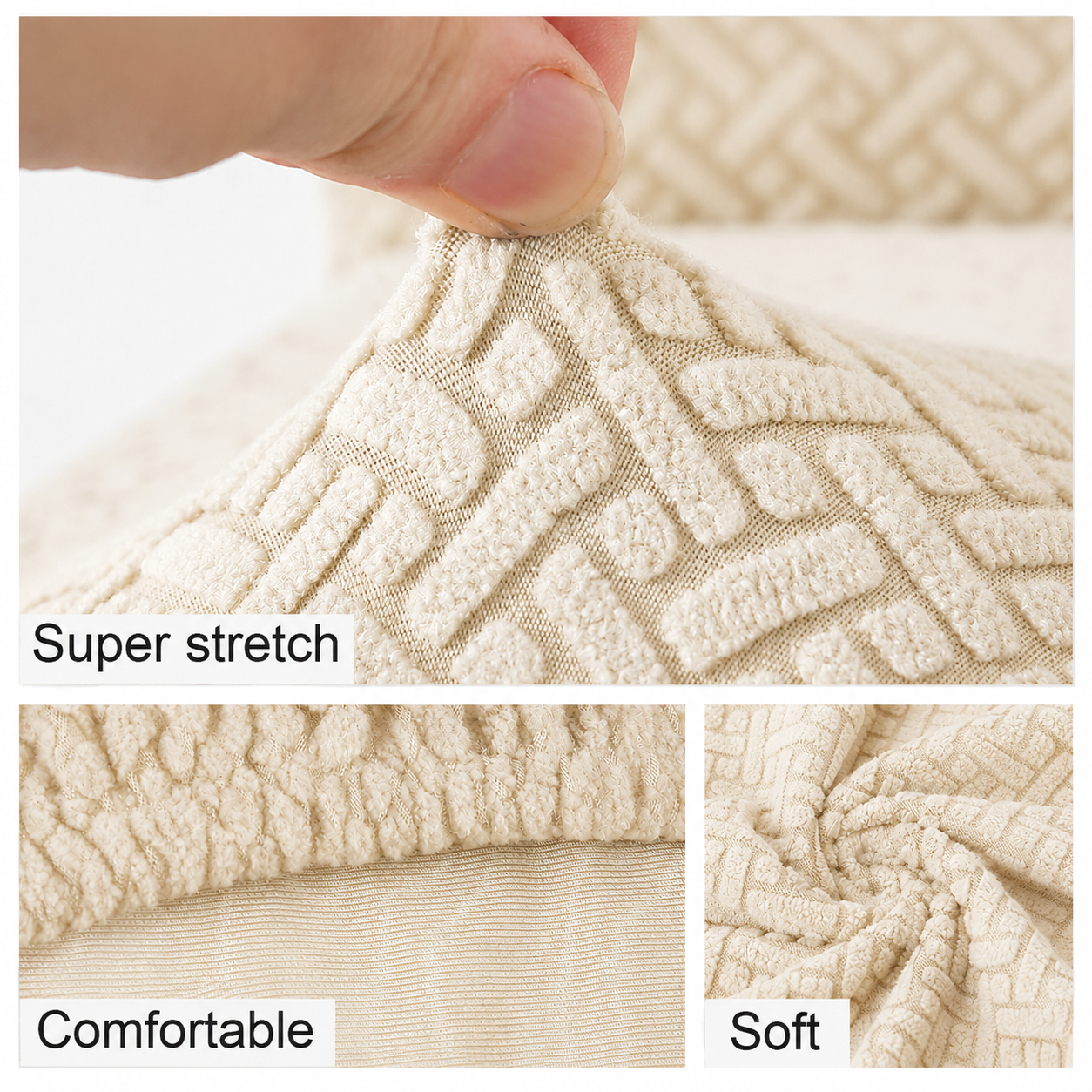 Jacquard Basketweave Stretchy Slipcover Chair Seat Cover