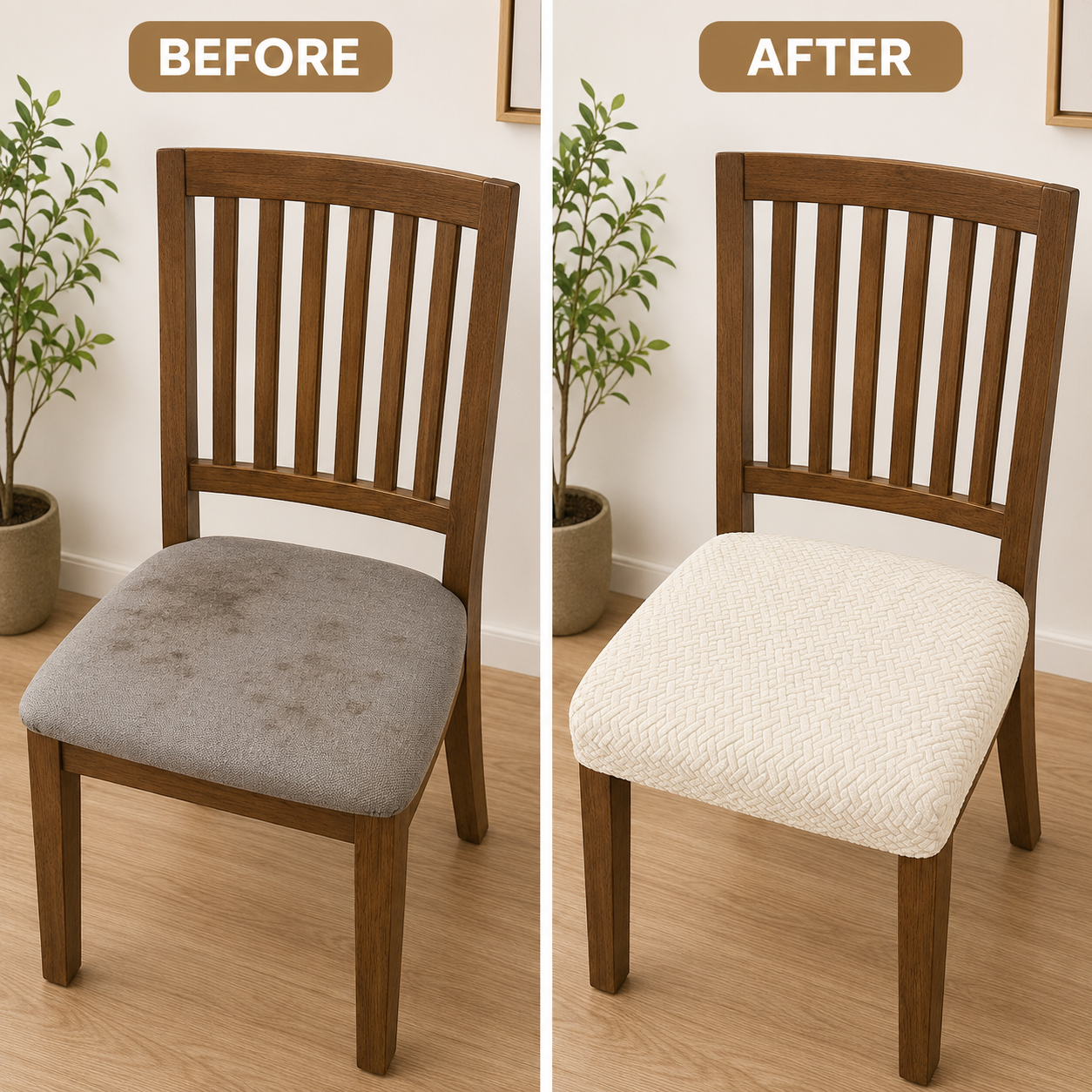 Jacquard Basketweave Stretchy Slipcover Chair Seat Cover
