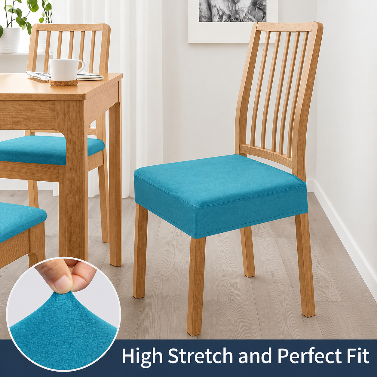 Velvet Stretchy Slipcover Dinning Chair Seat Cover