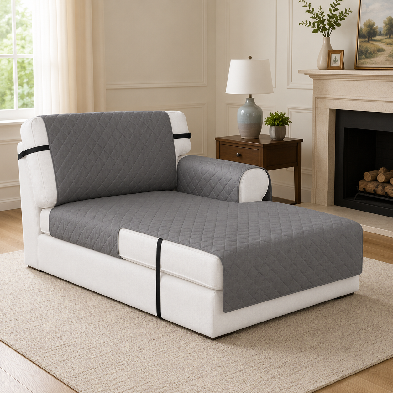 L Shape chaise lounge Sofa Mat Couch Slipcover
