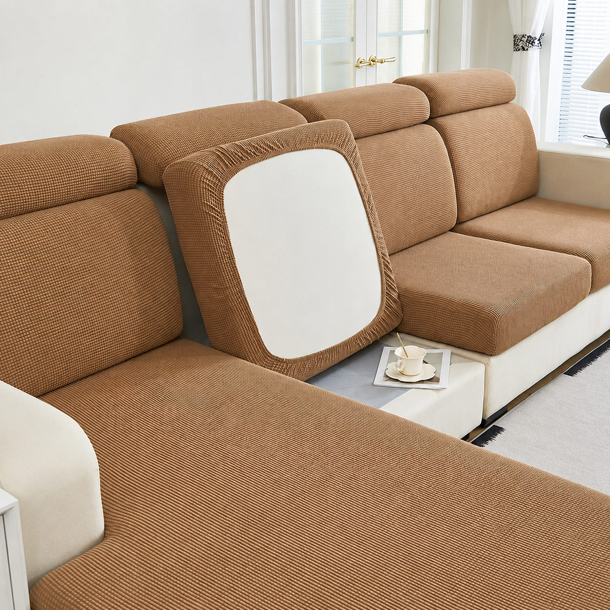 Anti Slip Jacquard L Shaped Cushion Sofa Couch Cover