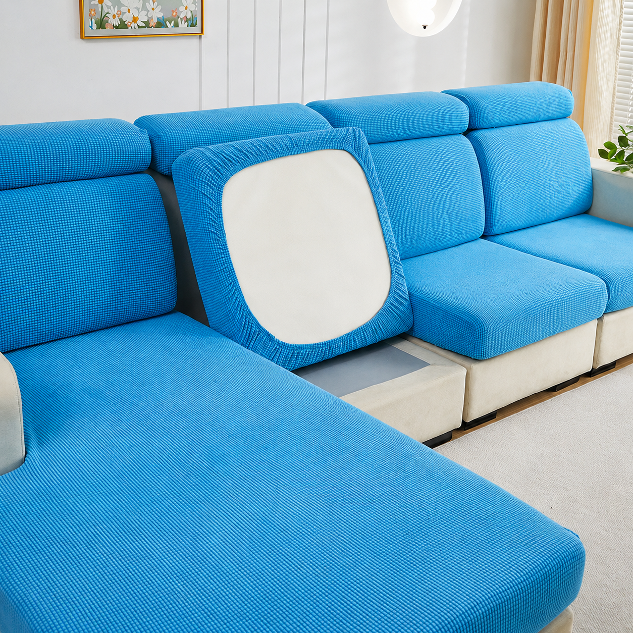 Anti Slip Jacquard L Shaped Cushion Sofa Couch Cover