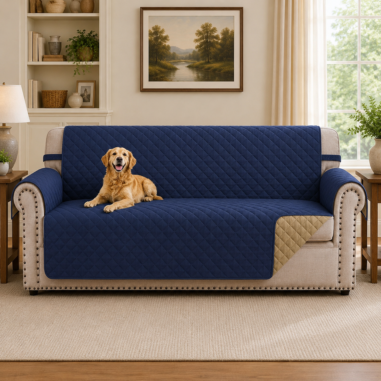 Quilted Slipcover Mat Armchair Couch Sofa Cover